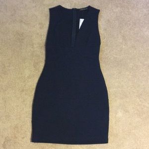 Navy blue, low-cut tank minidress
